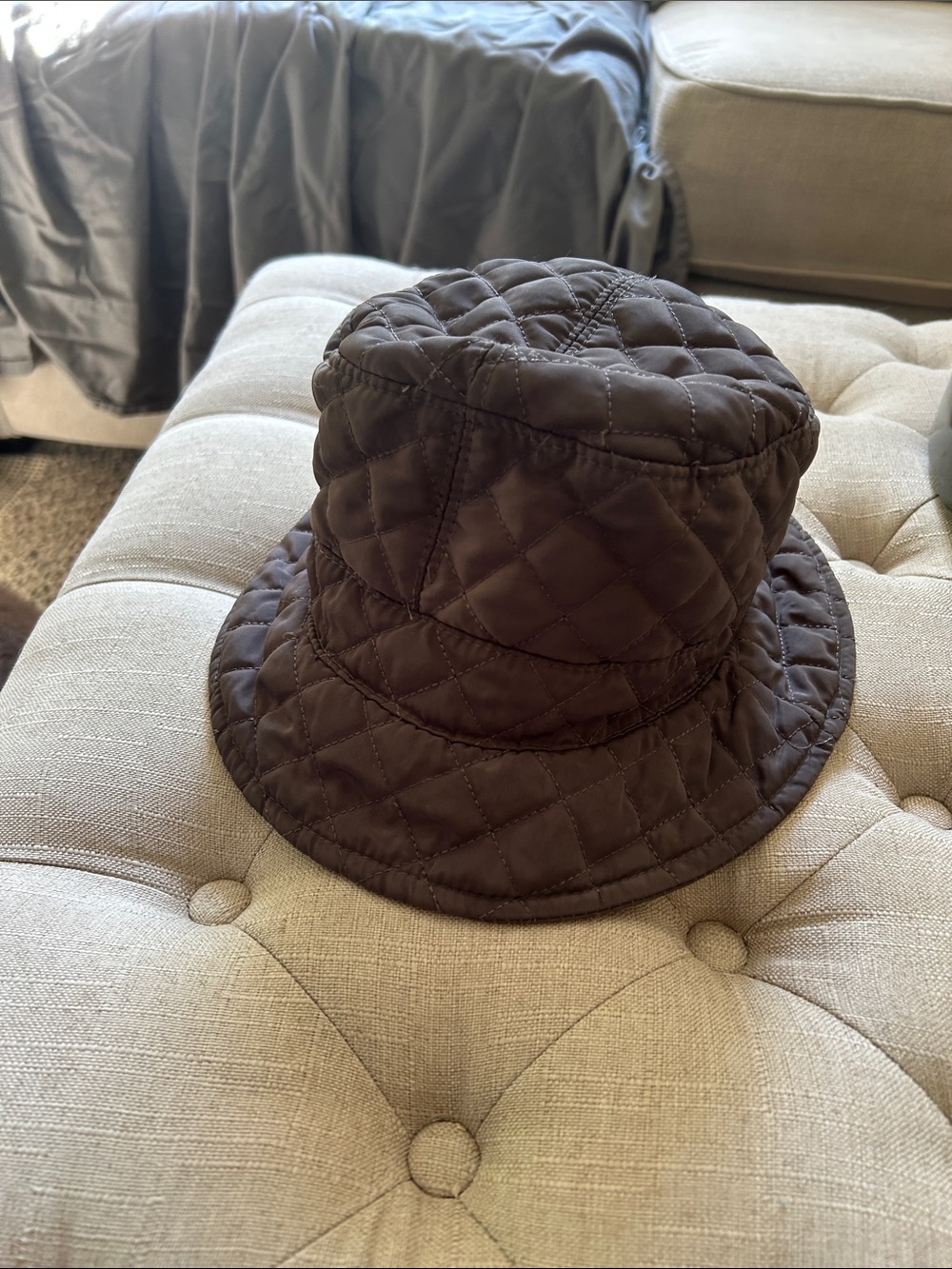 Rain Hat | Quilted Bucket Hat - Dark Grey